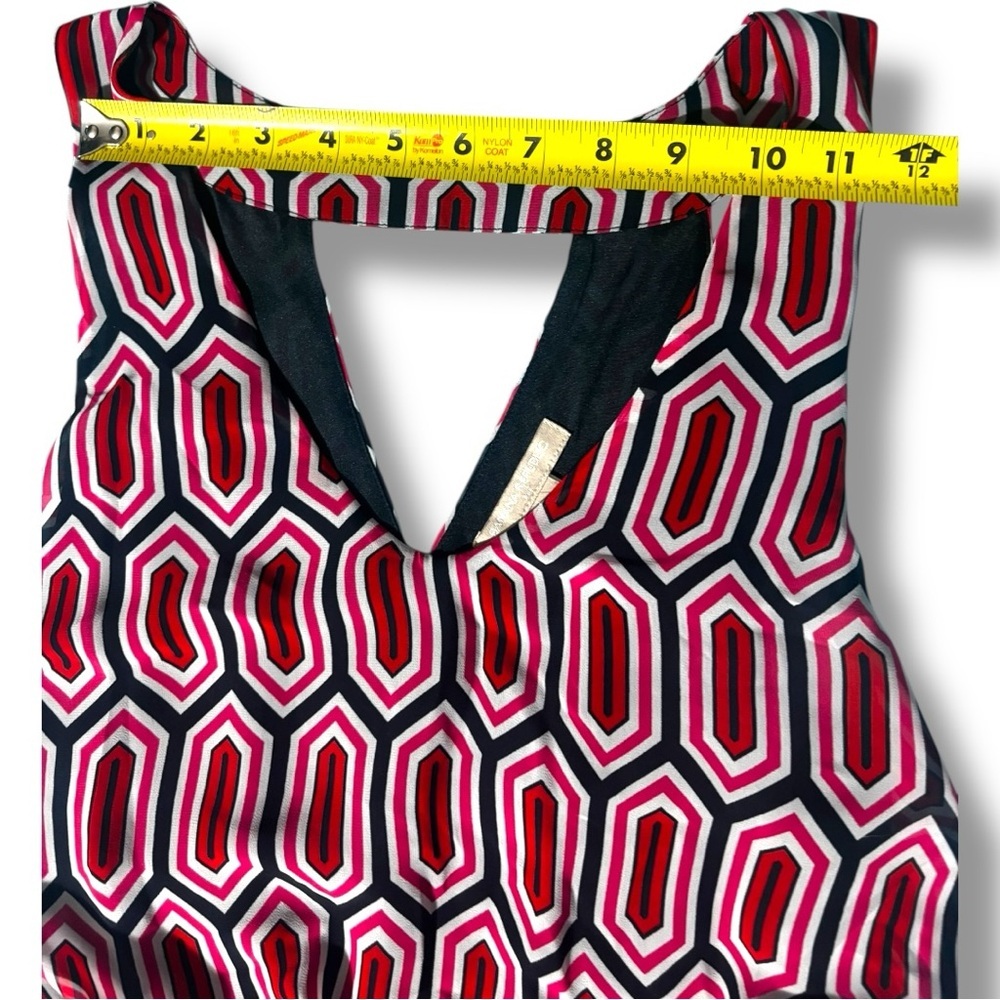 Banana Republic Red/White/Black Geometric Pattern Cutout Sleeveless Maxi Dress - Picture 12 of 16